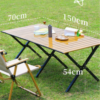 Table pliante d'extérieur en acier au carbone, portable, pour pique-nique, cuisine, barbecue, équipement de camping