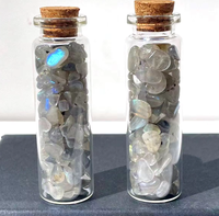 Bouteille à Vœux en Cristal Naturel de 7 cm en Gros, Gravier de Pierres Précieuses pour Guérison, Bouteille à Souhaits pour Reiki, Méditation, Décoration Intérieure, Cadeau, Fourniture en Gros