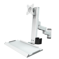 Support d'écran industriel Meisonic T8-MA02KB pour moniteur d'ordinateur, écran maximum 32 pouces avec plateau de clavier pliable