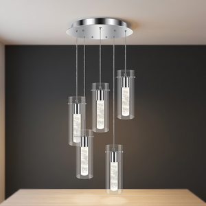 Lámpara de Araña Moderna Europea Personalizada 2021, con Pantalla de Cristal Cromado, G9 28W, 1 Luz, para Interiores, para Sala de Estar - Product Image 3