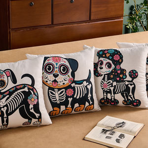 <span class=keywords><strong>Housse</strong></span> <span class=keywords><strong>de</strong></span> coussin carrée à imprimé numérique moderne, thème Jour des Morts, pour canapé, salon, décoration maison et hôtel - Product Image 4