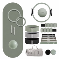 Kit d'accessoires de Pilates unisexe OEM avec logo personnalisé, bande de résistance en silicone, anneau de yoga Magic Circle