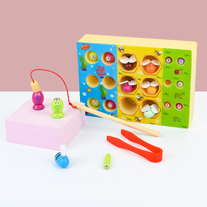 Personalizado Montessori niños <span class=keywords><strong>de</strong></span> madera 3 en 1 Clip <span class=keywords><strong>de</strong></span> pesca abeja <span class=keywords><strong>juego</strong></span> <span class=keywords><strong>de</strong></span> <span class=keywords><strong>mesa</strong></span> educativo juguetes <span class=keywords><strong>de</strong></span> regalo para niños y niñas - Product Image 2
