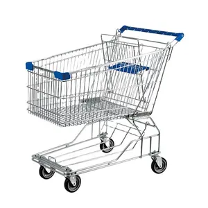 Supermarket Trolley Supermarket Shopping Trolley Cart Metal Surface With Customized Logo