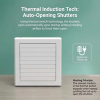 Ventilateur d'extraction à ouverture automatique, étanche IPX4, à fixer au mur ou à la fenêtre, pour salle de bain et cuisine, avec moteur en cuivre pur