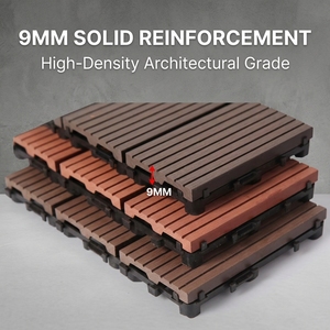 Dalles de terrasse en WPC <span class=keywords><strong>à</strong></span> emboîtement croisé, revêtement de <span class=keywords><strong>sol</strong></span> extérieur composite imperméable et résistant aux UV pour balcon et patio de jardin - Product Image 6