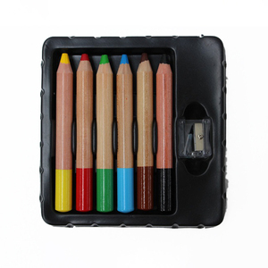 Ensemble de <span class=keywords><strong>crayons</strong></span> de couleur peinture <span class=keywords><strong>dessin</strong></span> personnalisé en bois soluble dans l'eau <span class=keywords><strong>3</strong></span> en 1 crayon de cire <span class=keywords><strong>crayons</strong></span> d'aquarelle avec design - Product Image 1