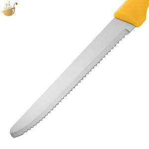 Cuchillo para pan de acero inoxidable con mango circular colgante, cuchillo dentado para tostadas, cuchillo para carne y pastel con mango de PP - Product Image 3