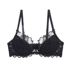 New Fashion Sexy Lace Lingerie Thin Cotton Cup <b>Bra</b> Underwire Breathable Women's <b>Bra</b> - Product Image 4