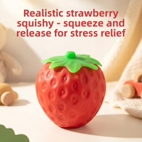 HARDWORK Simulation Fruit Squishy Fraise, Jouet anti-stress à récupération lente, Ornement de bureau