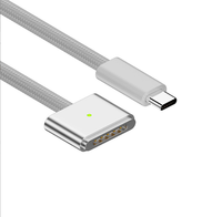 Kabel Pengisian Cepat USB 140W Tipe-C ke Magnetik 2m, Konduktor Aluminium, Jaket TPE, Pelindung Anyaman, Bahan Nylon/PVC untuk Laptop