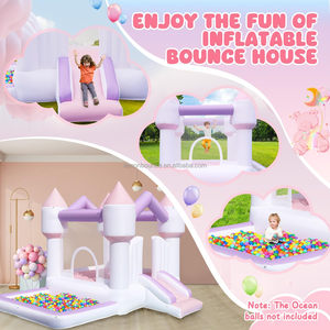 Castillo inflable comercial con tobogán y piscina <span class=keywords><strong>de</strong></span> pelotas para fiestas <span class=keywords><strong>de</strong></span> cumpleaños en el patio trasero, bodas, juegos en interiores y exteriores. - Product Image 2