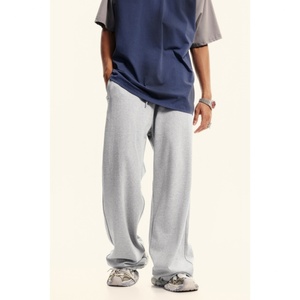 Custom 100% Cotton Mid Waist Heavyweight High Street Side Stripes <b>Drawstring</b> <b>Wide</b> <b>Leg</b> <b>Sweatpants</b> for Men Women Loose Fit - Product Image 3