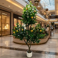 Arbre artificiel citronnier avec fruits jaunes, tronc en bois réaliste, grand arbre en pot, décoration intérieure pour maison, café, hôtel