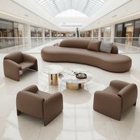 Conjunto de Recepción Comercial Chesterfield Seccional Moderno Premium - Asiento de Terciopelo con Relleno de Esponja Resistente para Uso en Hogar, Oficina, Hotel y Centro Comercial