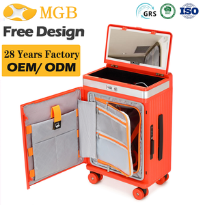 Valise de maquillage de luxe personnalisée MGB, 20 pouces, ouverture frontale, ouverture supérieure, étui cosmétique multifonctionnel, bagage à main - Product Image 1