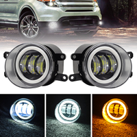 3.5 pouces LED Projecteur Antibrouillard 30W Double Couleur DRL Angel Eyes Phare pour Toyota 4Runner Tacoma Sienna Jeep Wrangler Camion 4x4
