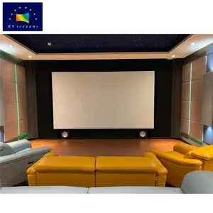家庭影院用零边缘薄铝框的XY 8k纤维编织声学声音透明投影投影仪屏幕