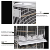 Cage à perroquets moderne à trois niveaux, robuste, pour macaws et perruches, en fil d'acier à faible teneur en carbone, thermolaqué, extra-large, de luxe