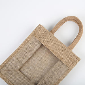 Meilleures ventes Fabrication en vrac Tissu organique Hello Weekend Imprimé, Sac de plage en jute noir Taille Sacs en jute pour le shopping/ - Product Image 5