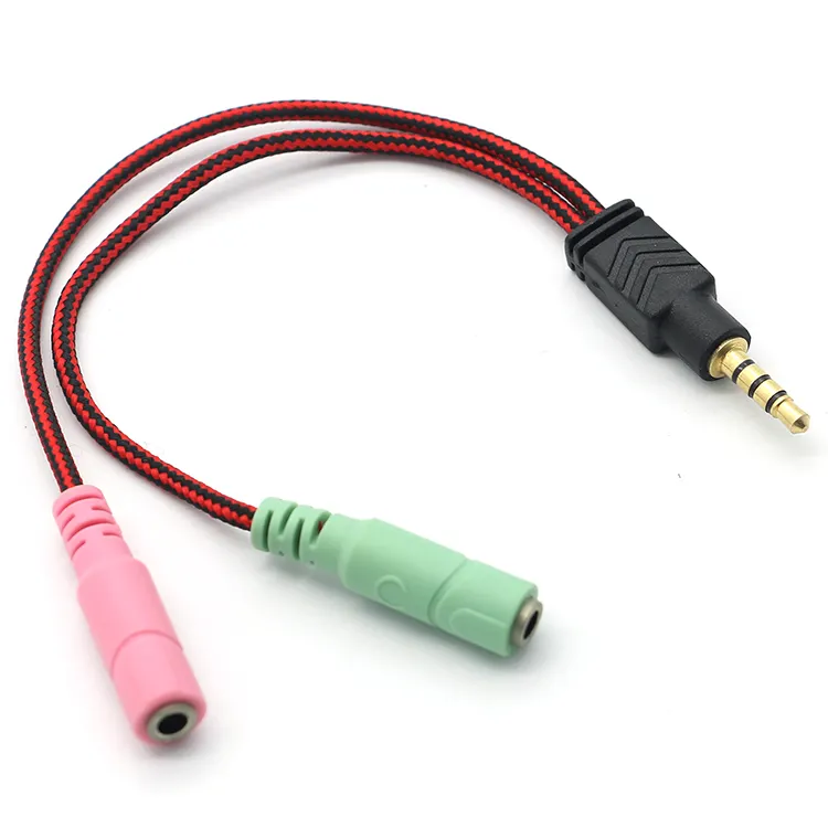 3.5Mm 2 In 1 Audio Koptelefoon Y Splitter Adapter Kabel Verguld