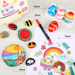 Marqueurs de couleurs pour croquis de <span class=keywords><strong>manga</strong></span>, 48 pièces, stylo à double brosse, feutre d'alcool, fournitures scolaires d'art, ensemble de <span class=keywords><strong>dessin</strong></span>, 168 - Product Image 5