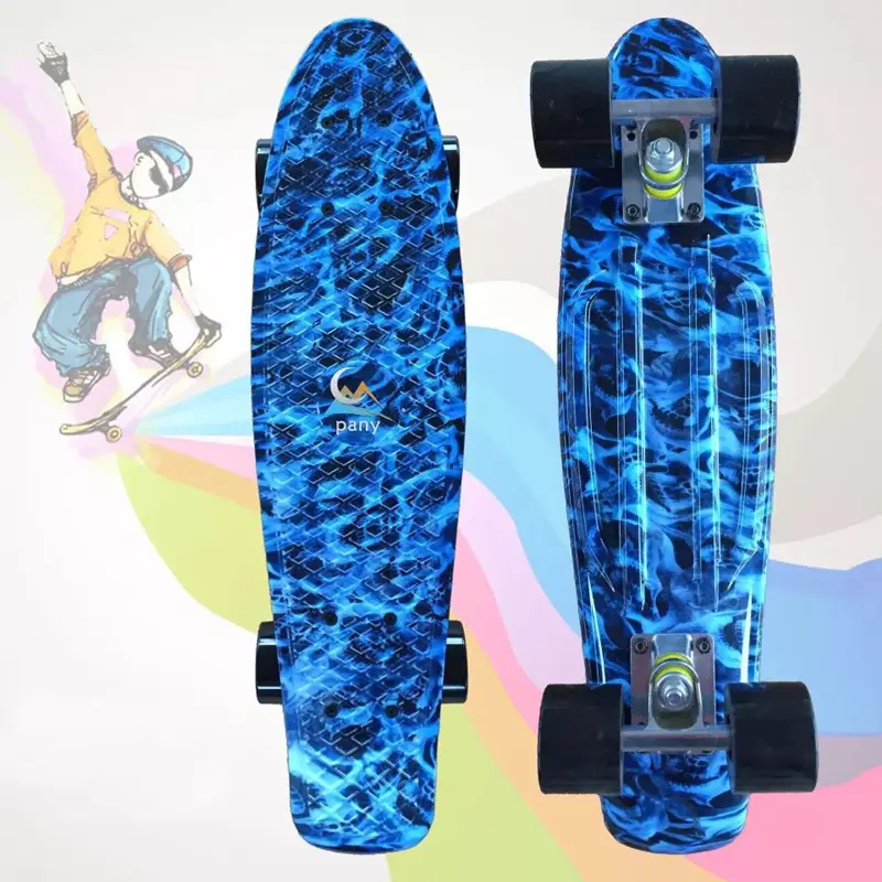 Fis board cruiser skateboard with big LED wheel 22 inch skateboard penny board