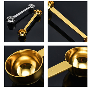 <span class=keywords><strong>Cuillère</strong></span> doseuse multifonction double tête en acier inoxydable argent/or pour café et thé matcha, 15 ml/30 ml, vente en gros usine à prix abordable - Product Image 4