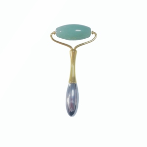Premium Single-Head <b>Jade</b> <b>Roller</b> – Natural Aventurine Stone with Sturdy Zinc Alloy Ergonomic Grip - Product Image 2