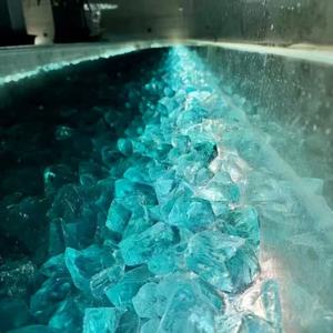 Vidrio templado triturado azul <span class=keywords><strong>caribeño</strong></span> al por mayor para el paisaje del jardín al aire libre pavimentación pecera decoración del acuario - Product Image 5