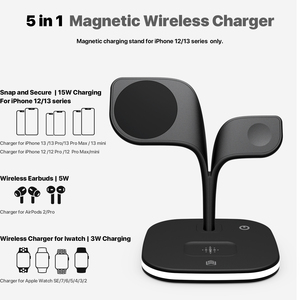 Caricabatterie Wireless magnetico 3 In 1 per Iphone 13 12/orologio/cuffie caricabatterie Wireless compatibile per prodotti <span class=keywords><strong>Apple</strong></span> Wireless veloce - Product Image 2