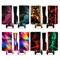 Autocollants complets pour manettes et console PS5 Pro Edition Disque – Film de protection en vinyle sans bulles, protection intégrale