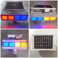 Feux de signalisation à LED solaires à double face, clignotants, rouge et bleu, en plastique, étanches IP65, visibilité 1000 m, sécurité routière