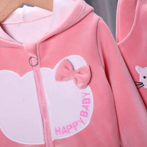 Pigiama due pezzi in cotone felpato caldo e confortevole per bambini LJW, unisex, da 0 a 1 anno - Product Image 3