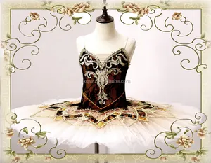 New Black lace cover velvet bodice tutu skirt girl's classical ballet dance costume. New--36