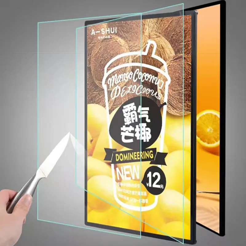 Indoor-LED-Lichtschachtel mit Snap-Frame-Film LED-Schild für Menü Werbung Werbe-Lichtschachteln Beschilderung