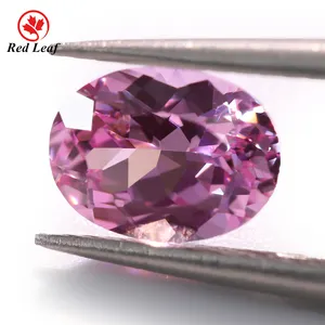 Redleaf gems oval shape pink sapphire gemstone price per carat lab grown gems