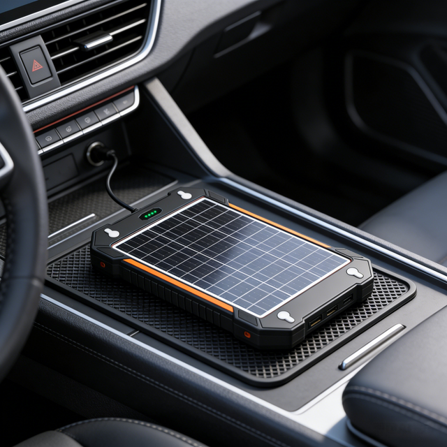 SunFlex Monocrystalline Silicon Solar Car Battery Charger Black Low Energy Consumption Portable 12W