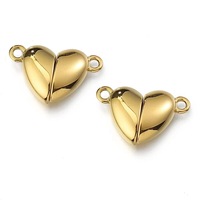 Fermoir magnétique en forme de cœur lisse en gros, pendentif DIY, accessoires pour bracelet de couple en forme de cœur, composants de bijoux pour sac