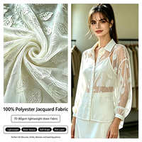 Tissu Jacquard Brocart 100% Polyester Personnalisable de Haute Qualité, 70 GSM, Poids Moyen, Anti-Boulochage, Teint, pour Costumes de Filles - Vente en Gros