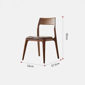 Ghế ngồi phong cách Scandi bán buôn giá sỉ, chất liệu gỗ óc chó đen nguyên khối, bọc da PU, dùng cho phòng ăn & phòng khách, thích hợp cho khách sạn - Product Image 6