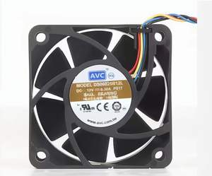 Ventilateur de refroidissement AVC 5V 24V 48V DC 12V 0.30A AC EC 6025 60X60X25MM 6CM à double roulement à billes, grand volume d'air, contrôle de température PWM DS06025B12L - Product Image 1