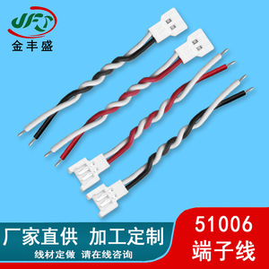 51006 Terminal Wire 2 Position White Plastic Automotive Connector Tinned Copper Wire Flame Retardant Custom Length - Product Image 4