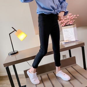 Children Long Pant Solid Color Black Casual Cotton <b>Tight</b> Under Pants for Kids Girls Wearing - Product Image 3