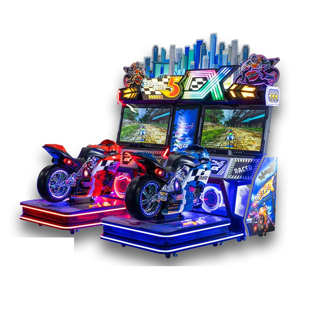 Popular High Quality Motorcycle Driving Arcade Game Simulator Coin-operated 5DX Double Racing Console