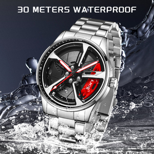 Đồng hồ nam LIGE LG89251 Quartz chống nước, mặt số xoay kiểu bánh xe ô tô 3D, thép rỗng, thể thao, viền xoay kiểu bánh xe ô tô, Relojes - Product Image 3