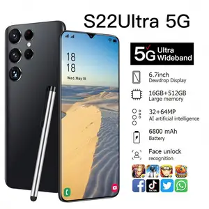 สินค้า S22U สมาร์ทโฟนแอนดรอยด์1 + 8โทรศัพท์มือถือราคาถูกขายดี6.6นิ้วจากประเทศจีนสมาร์ทโฟนขนาด5G OLED 60Hz