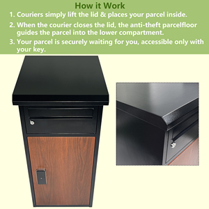 Home <strong>Outside</strong> Parcel Delivery <strong>Box</strong> Ttlock Anti-theft Letter Drop <strong>Box</strong> Black Wood-pattern Courier Receiving <strong>Post</strong> <strong>Box</strong> - Product Image 4