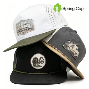 Casquette de baseball trucker OEM 3815 imperméable et résistante à l'eau avec visière plate et corde, style A-Frame - Product Image 3