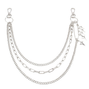 โซ่คาดเอวโลหะหลายชั้นทันสมัยพร้อมจี้รูปดาวสำหรับแฟชั่นฮิปฮอปพังก์สวมใส่ทุกวันวัสดุโลหะผสมสังกะสี - Product Image 5